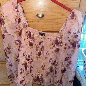 Express Blush Floral Women's Blouse